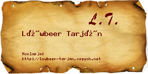 Löwbeer Tarján névjegykártya